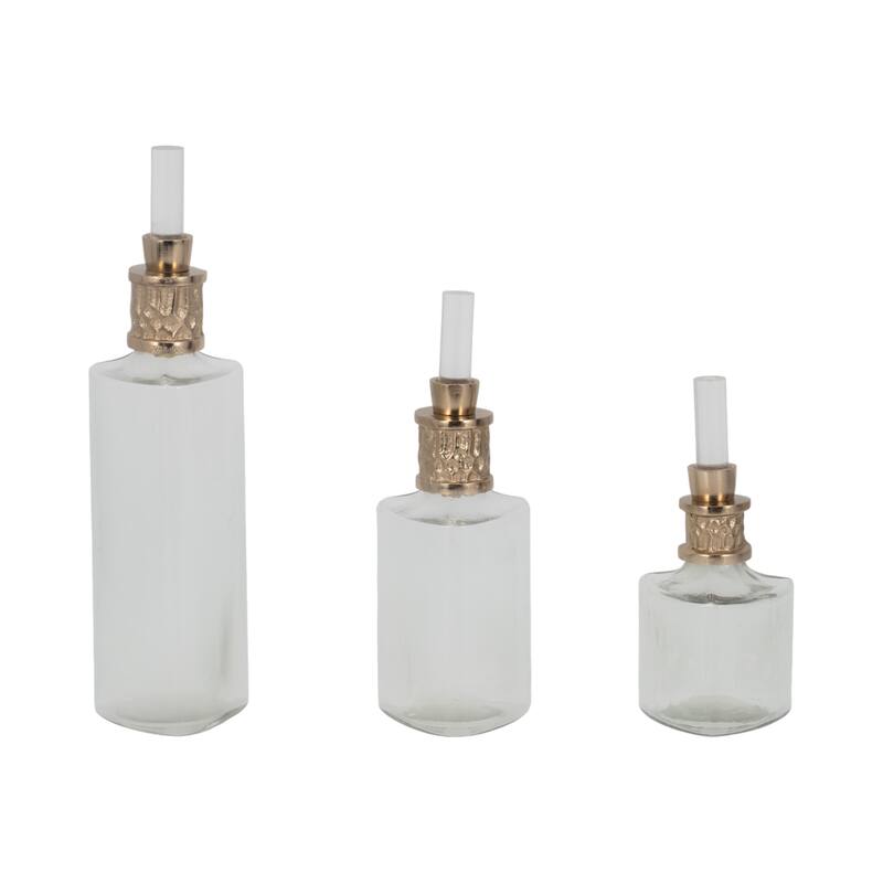 Sagebrook Home 10/13/17H" Talis Glass Bottles, Set of 3
