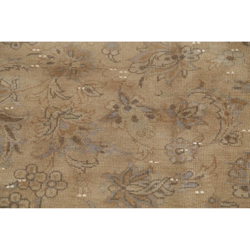 Hand Knotted Oriental 100% Wool Carpet Traditional Floral Brown Najafabad Area Rug - 12' 11'' X 9' 6''