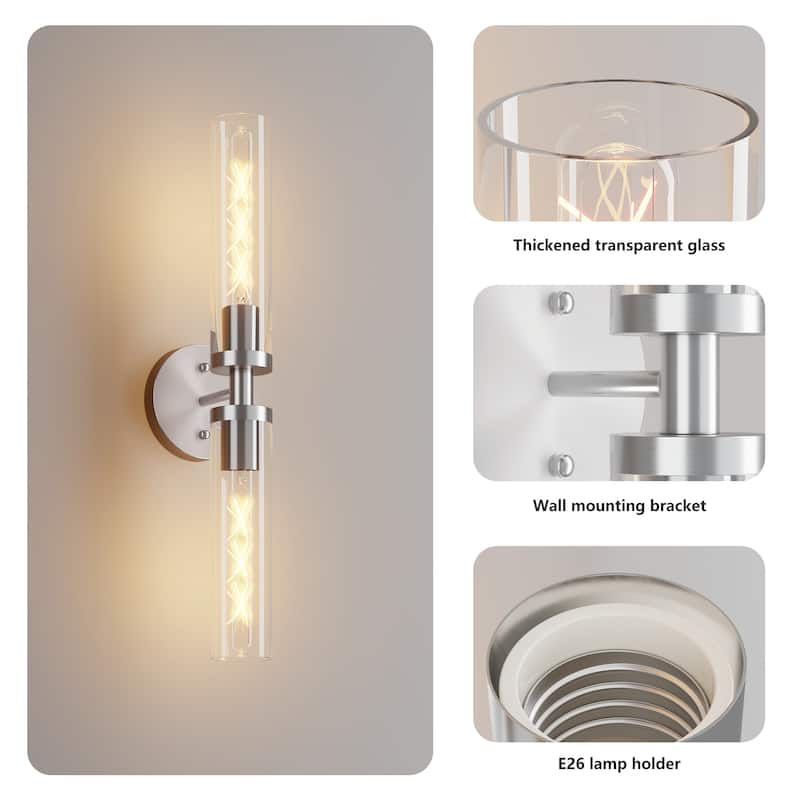 Set of 2 Modern Bathroom Light Fixtures for Mirror & Hallway Lighting