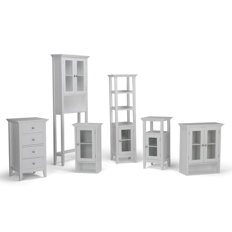 WYNDENHALL Normandy 68.4 inch H x 27.6 inch W Over The Toilet Space Saver Bath Cabinet - 28 W x 9 D x 68 H - 28 W x 9 D x 68 H