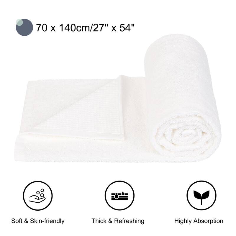 Cotton Bath Towels Absorbent Waffle Weave 4Pcs 27"x54"