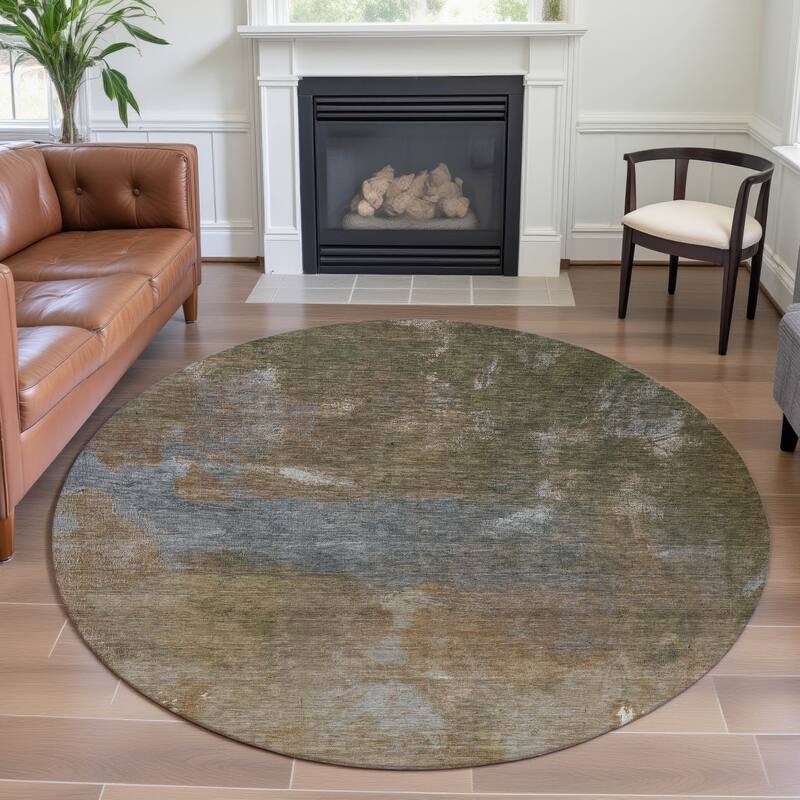 Premium Washable Super Soft Chic Ombre Mayfield Rug - Copper - 8' x 8'