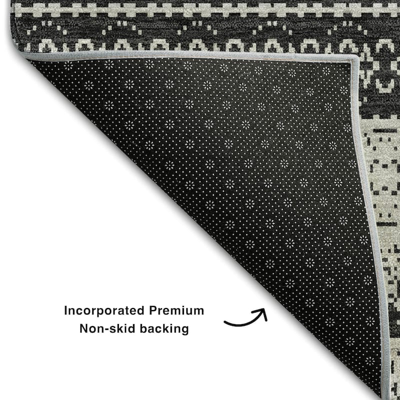 Premium Washable Super Soft Moroccan Boho Stripe Mayfield Rug