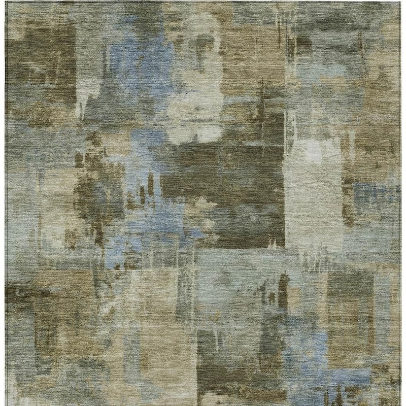 HomeRoots Abstract Transitional Rectangle Outdoor Rug - 9' X 12'