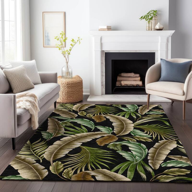Premium Washable Super Soft Tropical Palms Mayfield Rug