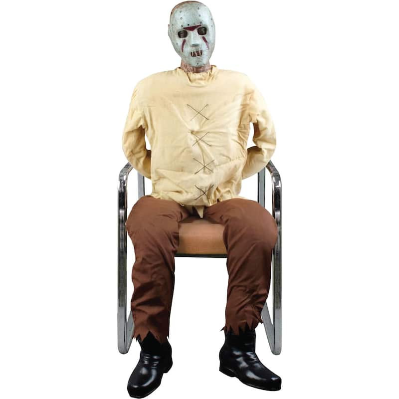 Haunted Hill Farm Twitch the Thrashing Prisoner by Tekky, Sitting Premium Halloween Animatronic, Plug-In or Battery