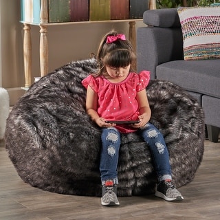 Warrin Furry Glam Faux Fur 3 Ft. Bean Bag by Christopher Knight Home