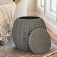 preview thumbnail 40 of 74, Household Essentials Handwoven Barrel Wicker Storage Basket Side Table - 17.0"L x 17.0"W x 19.0"H
