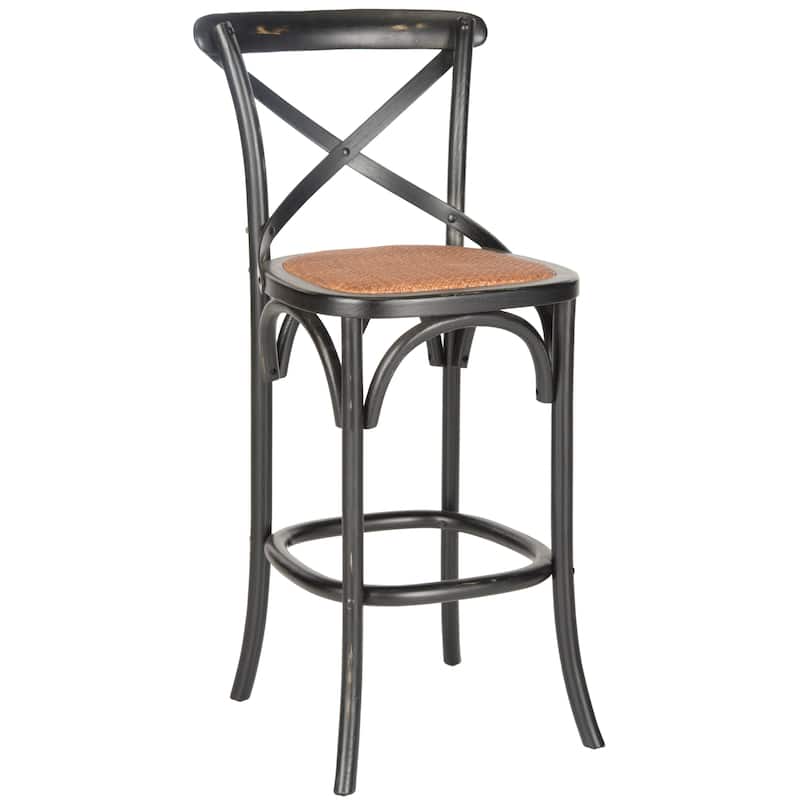 SAFAVIEH Reggie 30-inch x-Back Antique White Bar Stool - 19.7" W x 21.3" L x 44.1" H - 20Wx21Dx44H