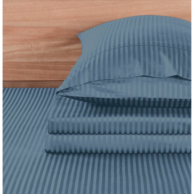 Kathy Ireland 500 Thread Count Damask Stripe Sheet Set with Optifit