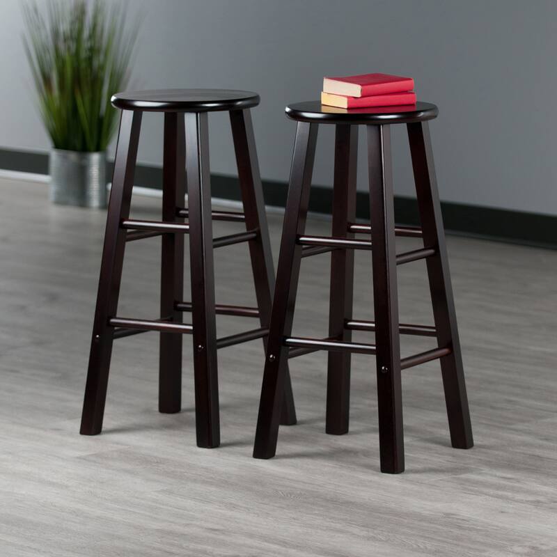 Element 2-Pc Bar Stool Set - 13.58 x 13.58 x 28.98 inches - Espresso