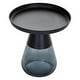 preview thumbnail 1 of 13, Black Titanium Coffee Table with Smoky Gray Glass Base, Round 19x20 19x20 - Black - Stainless Steel