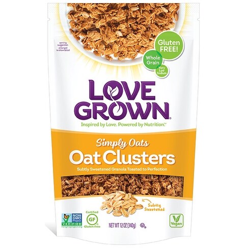 Love Grown Foods Oat Clusters - Simply Oats - Case of 6 - 12 oz.