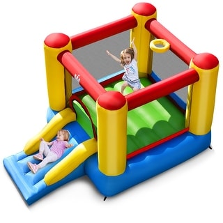 Costway Inflatable Bouncer Kids Slide Bounce House for Indoor Outdoor - Yellow/Red/Blue/Green - without 480W Blower