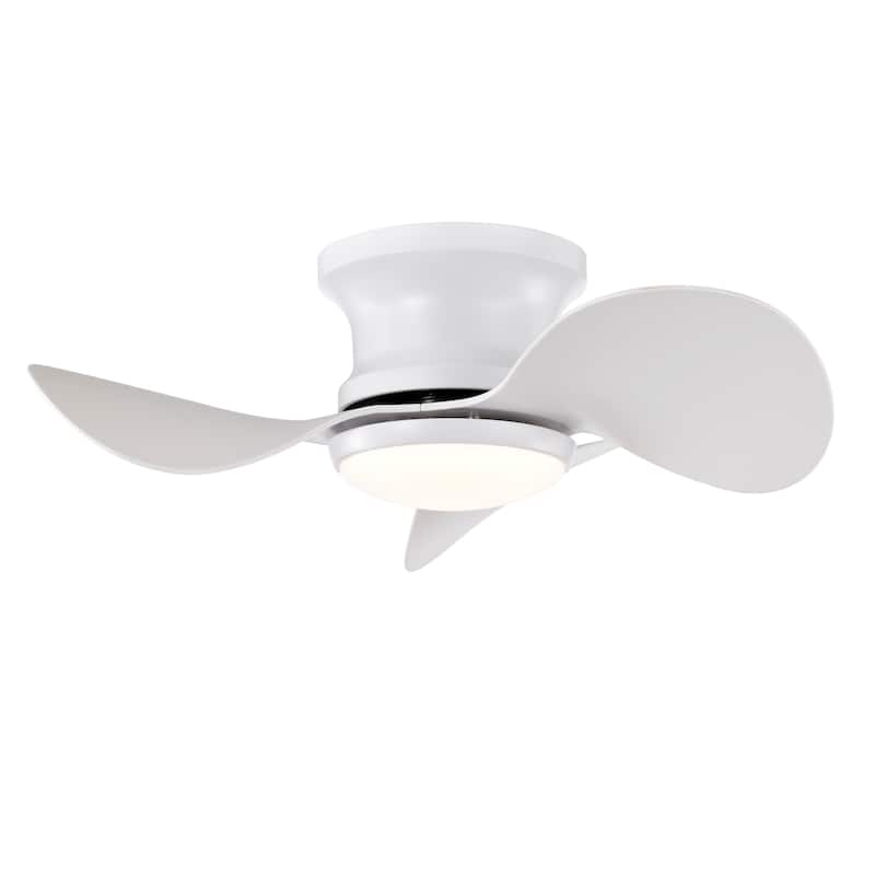 Niamh Modern Lighted Ceiling Fan Flushmounted 3-Blade LED Remote Control