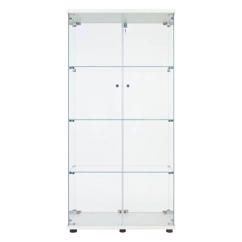 Lighted Two Door Glass Cabinet Glass Display Cabinet
