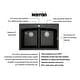 preview thumbnail 6 of 8, Karran Drop-In Quartz Composite 33 in. 1-Hole 50/50 Double Bowl Kitchen Sink in Black with Kitchen Faucet in Stainless Steel