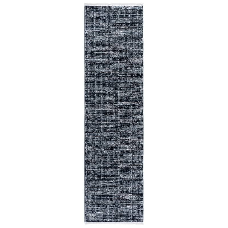 SAFAVIEH Mila Nerea Modern & Contemporary Rug - 2'2" x 8' Runner - Black/Light Blue