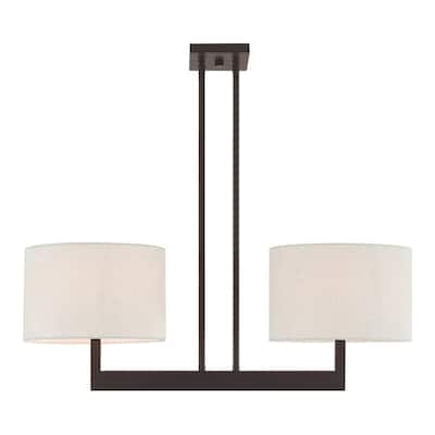 Livex Lighting 2-light Bronze Indoor Chandelier, 42425-07 - 30.25" L X 11" W X 22" - 40" ADJ H