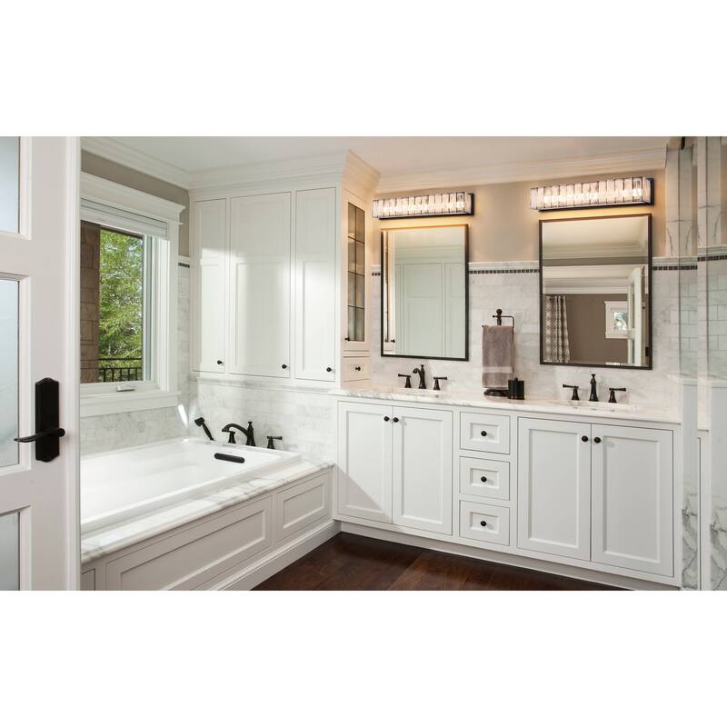 Modern Linear LED Wall Sconce with White Cloud Glass - W24.8" × D4.3" × H4.7"