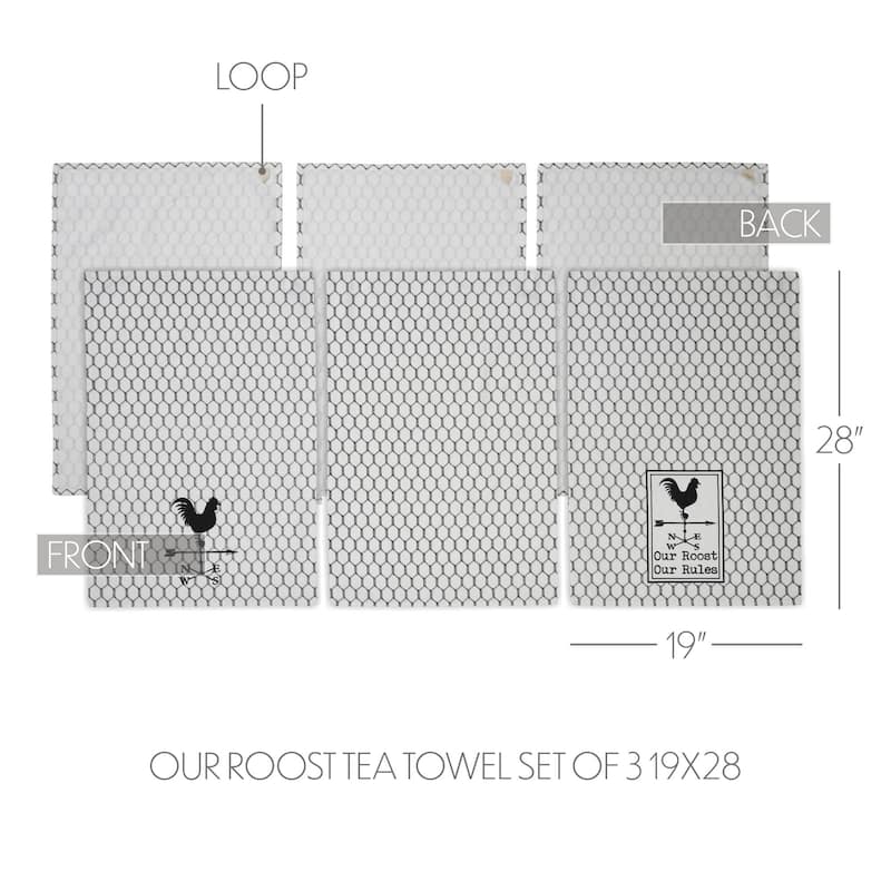 Down Home Our Roost Tea Towel Set of 3 19x28
