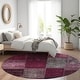 preview thumbnail 43 of 67, Machine Washable Indoor/ Outdoor Chantille Vintage Oriental Rug Merlot - 8' x 8'
