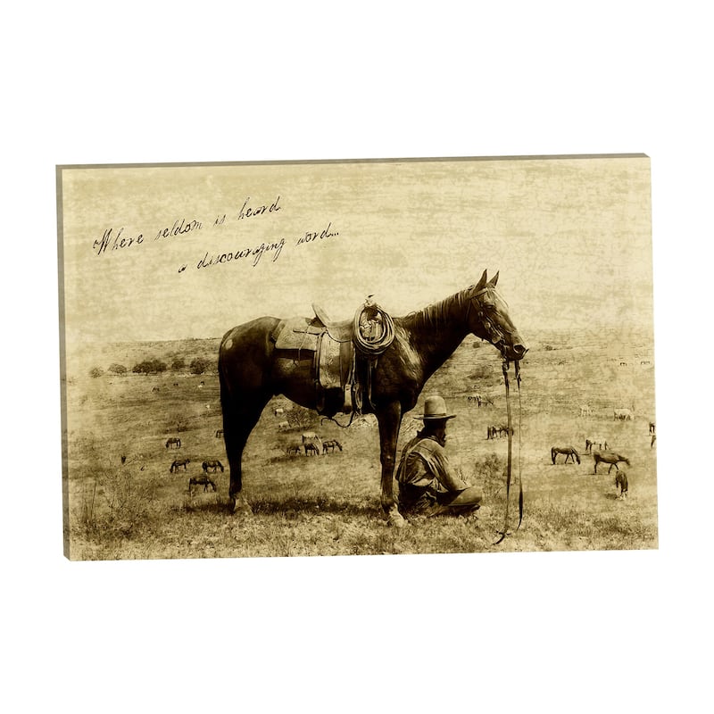 Cowboy and Horse Home on the Range Wall Art by Grotto Studios