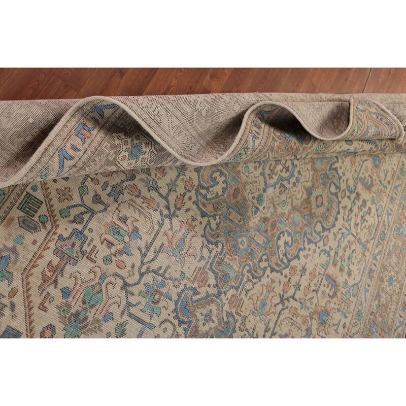 Geometric Tabriz Persian Area Rug Handmade Traditional Wool Carpet - 7'10"x 11'1"