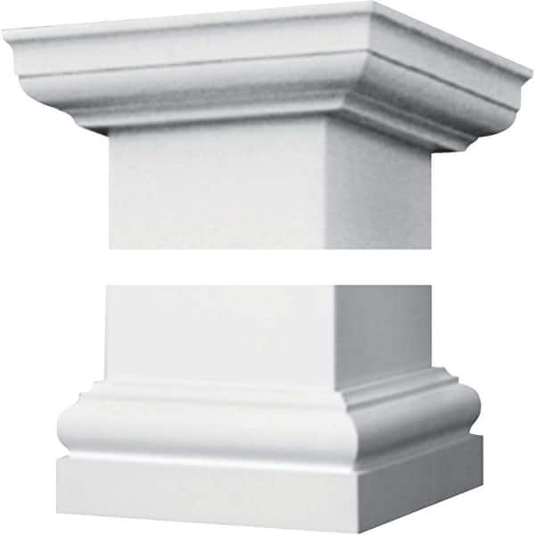 Crown Column Duralite 6 In. White Fiberglass Cap/Base 1 Each Bed