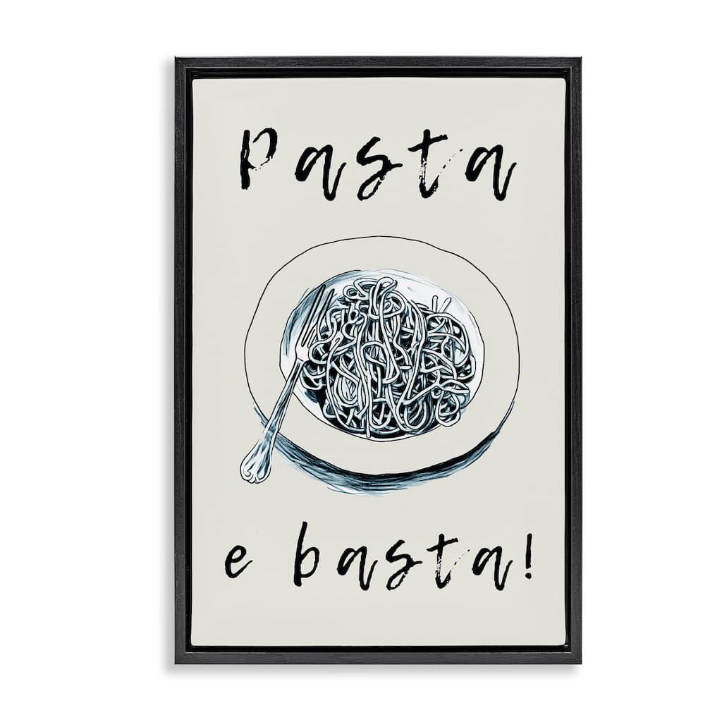 Stupell Pasta e Basta Meal Framed Floater Canvas Wall Art Design By Andreas Magnusson