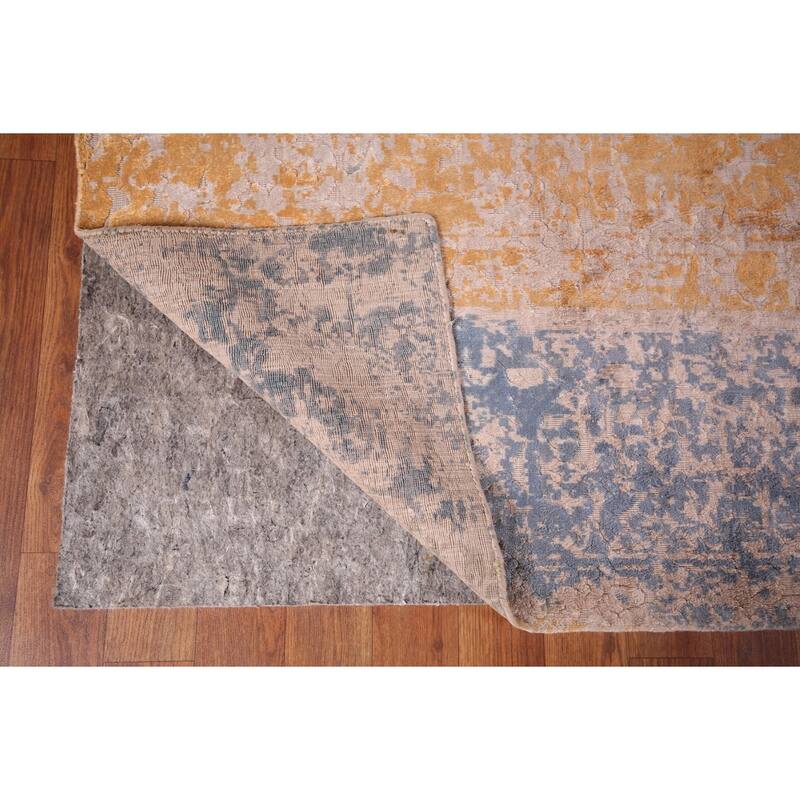 Contemporary Colorful Abstract Area Rug Handmade Wool Carpet - 7'10" X 9'11"