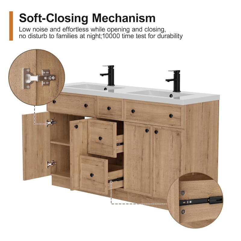 36"/48"/60"/72" Bathroom Vanity Set with Sink & Faucet
