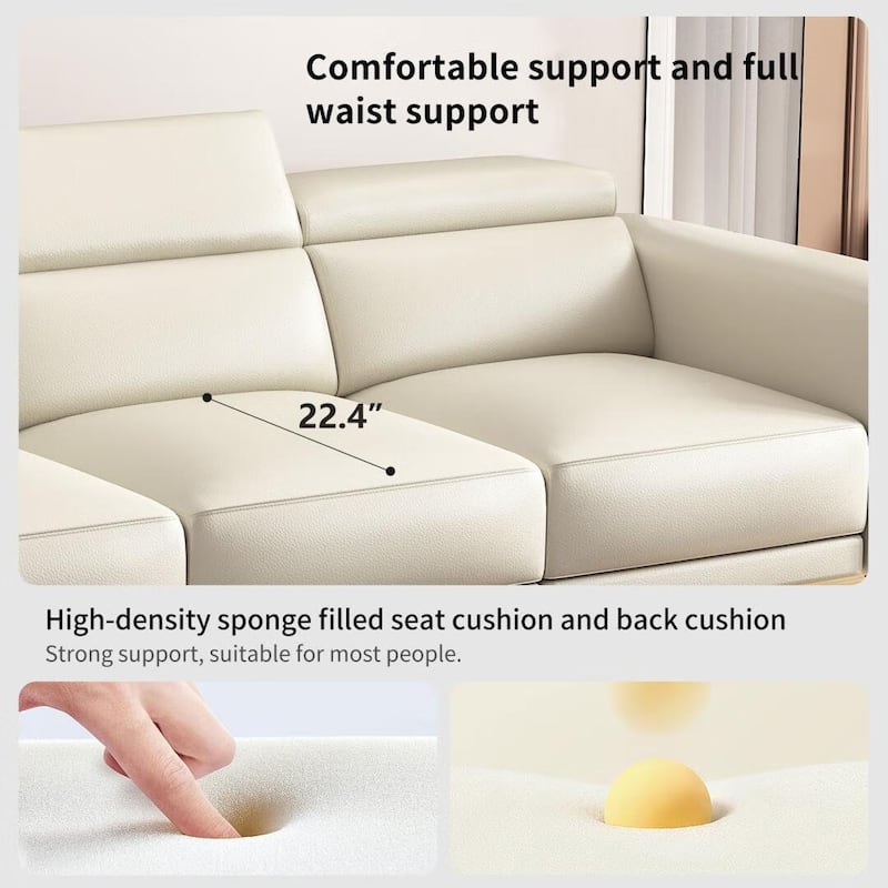 112.5'' Leather Power Reclining Sofa with USB Charging Port