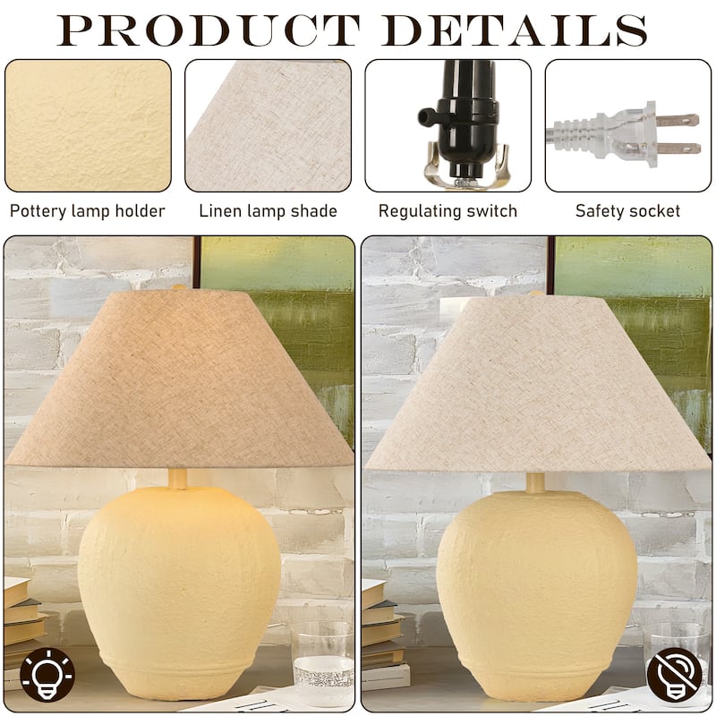 Ceramic Table Lamp with Linen Shade
