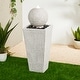 preview thumbnail 16 of 39, Glitzhome 31.75"H Polyresin Sphere Pedestal Outdoor Fountain With Pebbles Pump LED Light