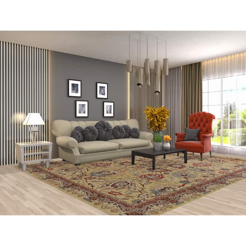 Vegetable Dye Ziegler Oriental Area Rug Hand-knotted Wool Carpet - 9'1"x 11'7"