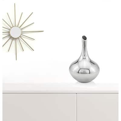 HomeRoots 13" Aluminum Silver Bud Table Vase - 8