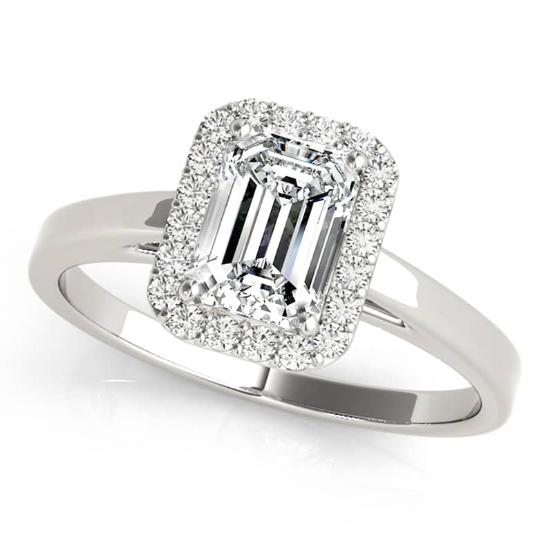 Auriya 14k White Gold Lab Grown Emerald Diamond Halo Engagement Ring 0.50 to 5.00 ct. tw. (F-G VS) - 1.00 ct. center - 9
