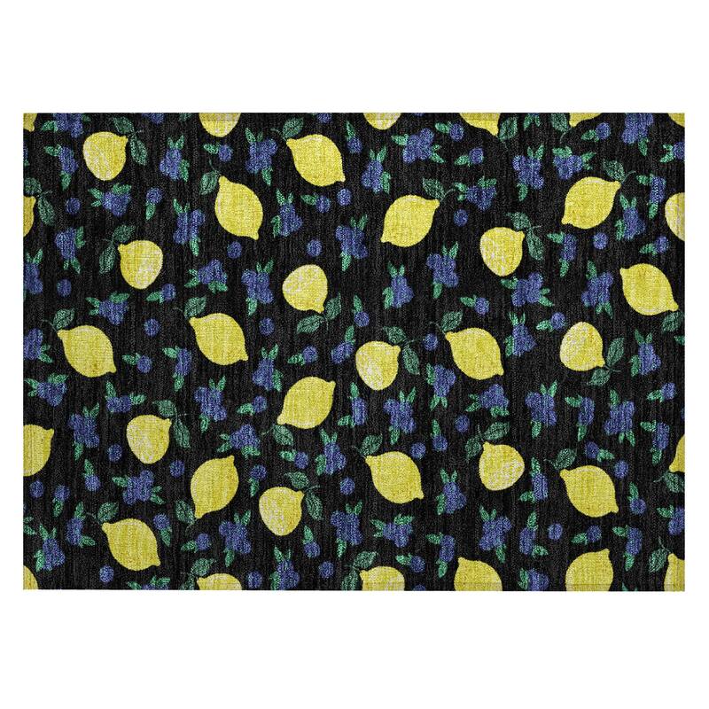 Machine Washable Indoor/ Outdoor Citrus Berry Chantille Rug