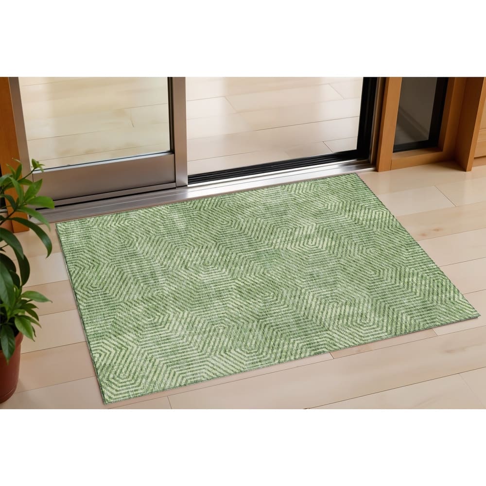 HomeRoots Geometric Transitional Rectangle Outdoor Rug