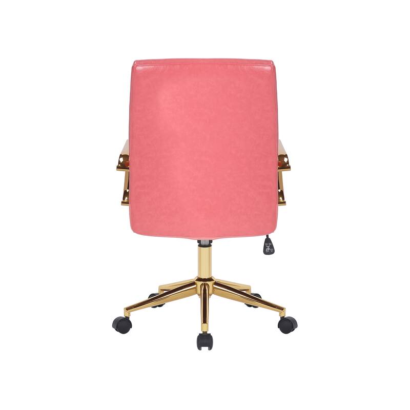 Porthos Home Franco Swivel Office Chair, PU Leather, Roller Wheels
