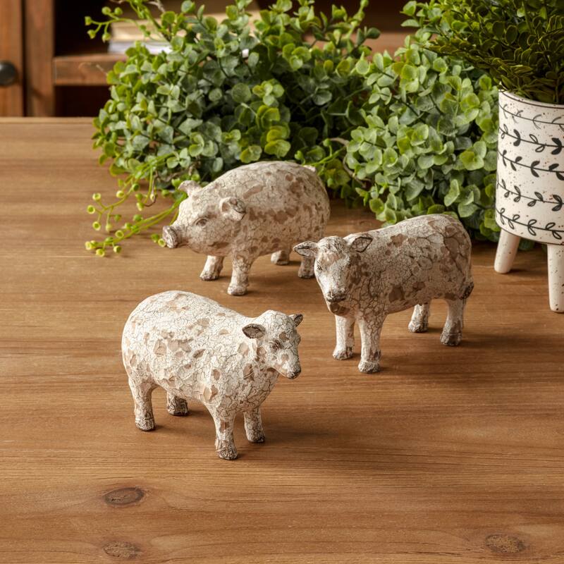 Distressed Farm Animal Figurine (Set of 3)