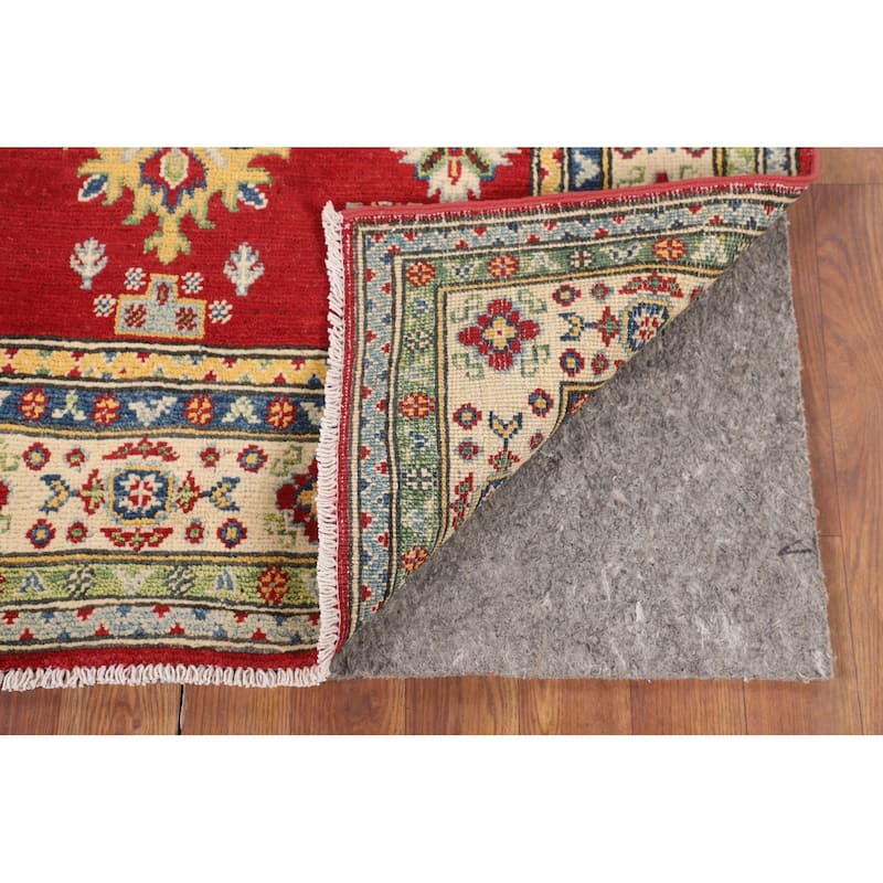 Red Kazak Accent Rug Handmade Wool Carpet - 3'4" x 5'2"