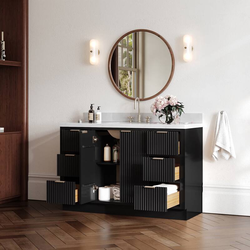 Ariel P54CQRVO Milan 54" Free Standing Single Basin Vanity Set with