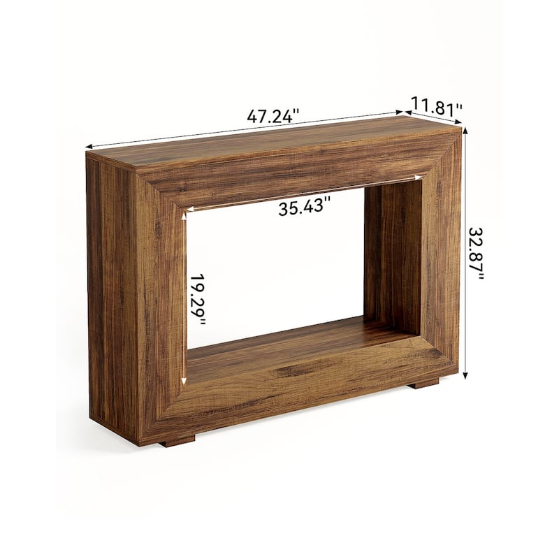 47 Inches Farmhouse Wooden Console Table with Storage