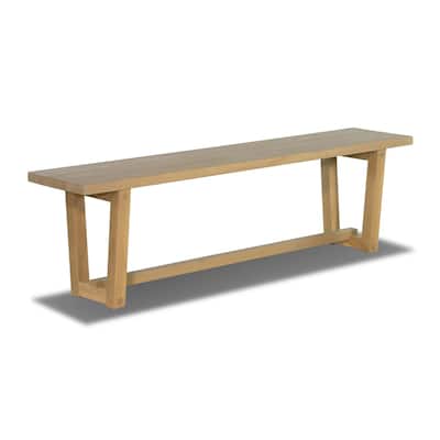 Cascais Solid Wood Bench with Industrial Base
