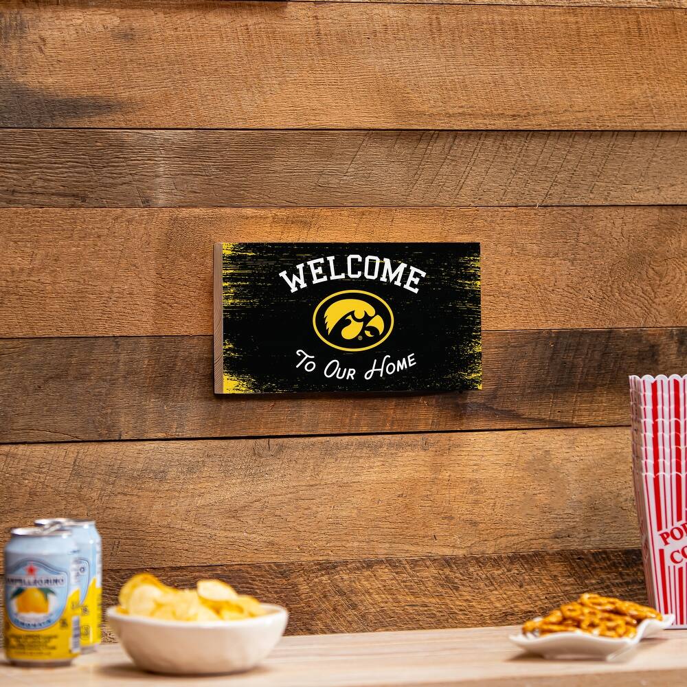 University of Iowa Wooden Door Decor Wall Sign - Multi-Color