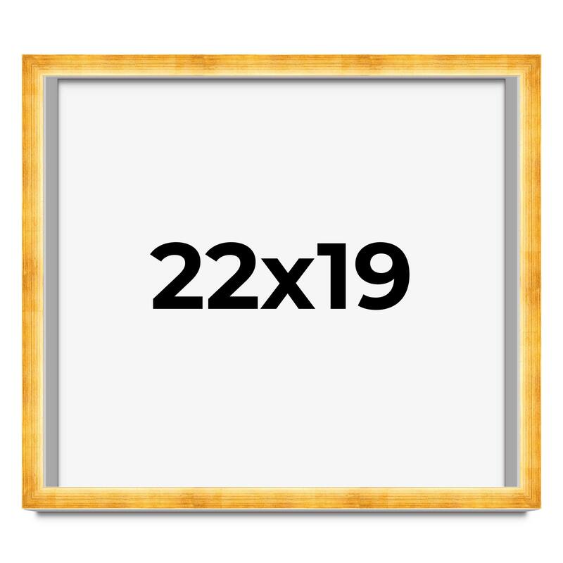 22x19 Shadow Box Frame Gold | 1.625 Inches Deep Real Wood Traditional