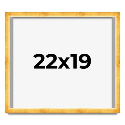 22x19 Shadow Box Frame Gold | 1.625 Inches Deep Real Wood Traditional