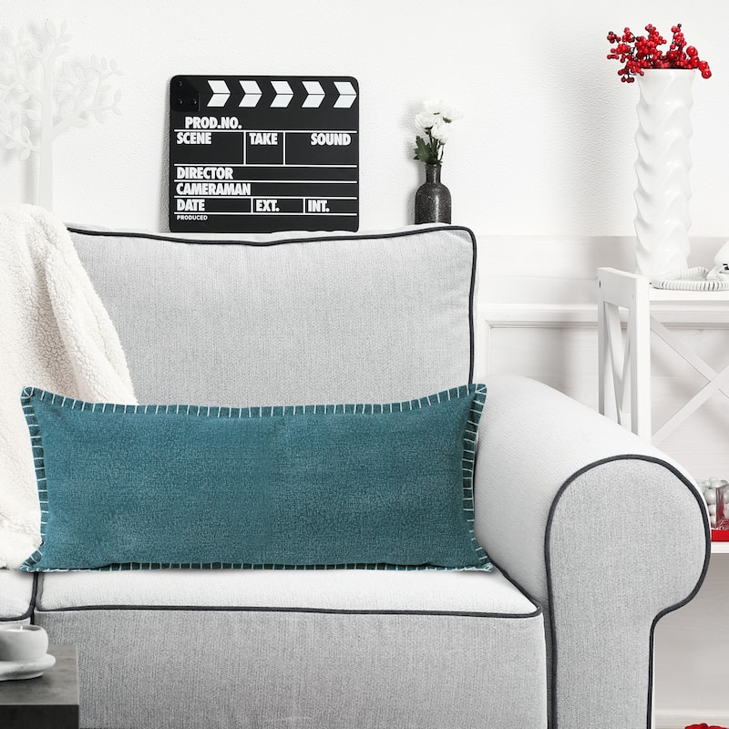 Sevita Guapo Casual Solid Stitched Edge Cotton Throw Pillow